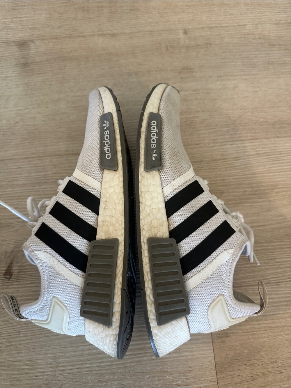 Adidas Men’s or Women's White and Black NMD R1 Sneakers